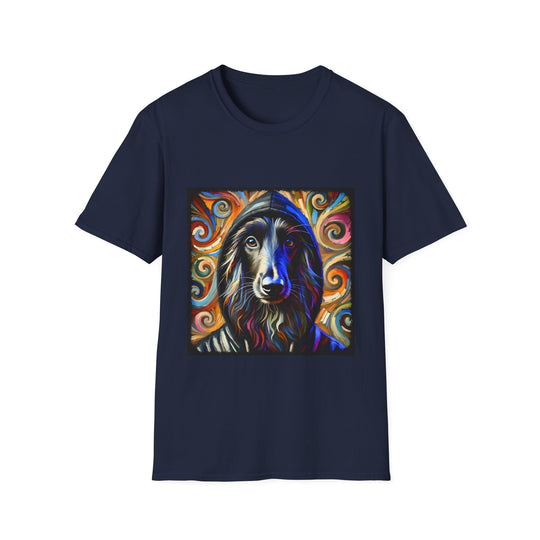 Afghan Hound Hoodie Swirl design dog lover unisex t-shirt in navy