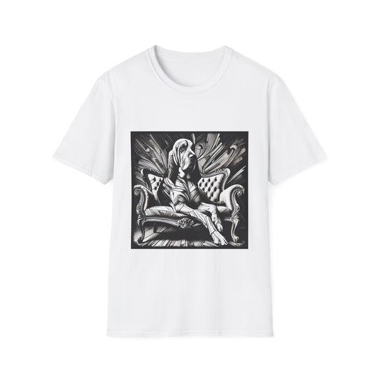 Bloodhound B&W Bold design dog lover unisex t-shirt in white