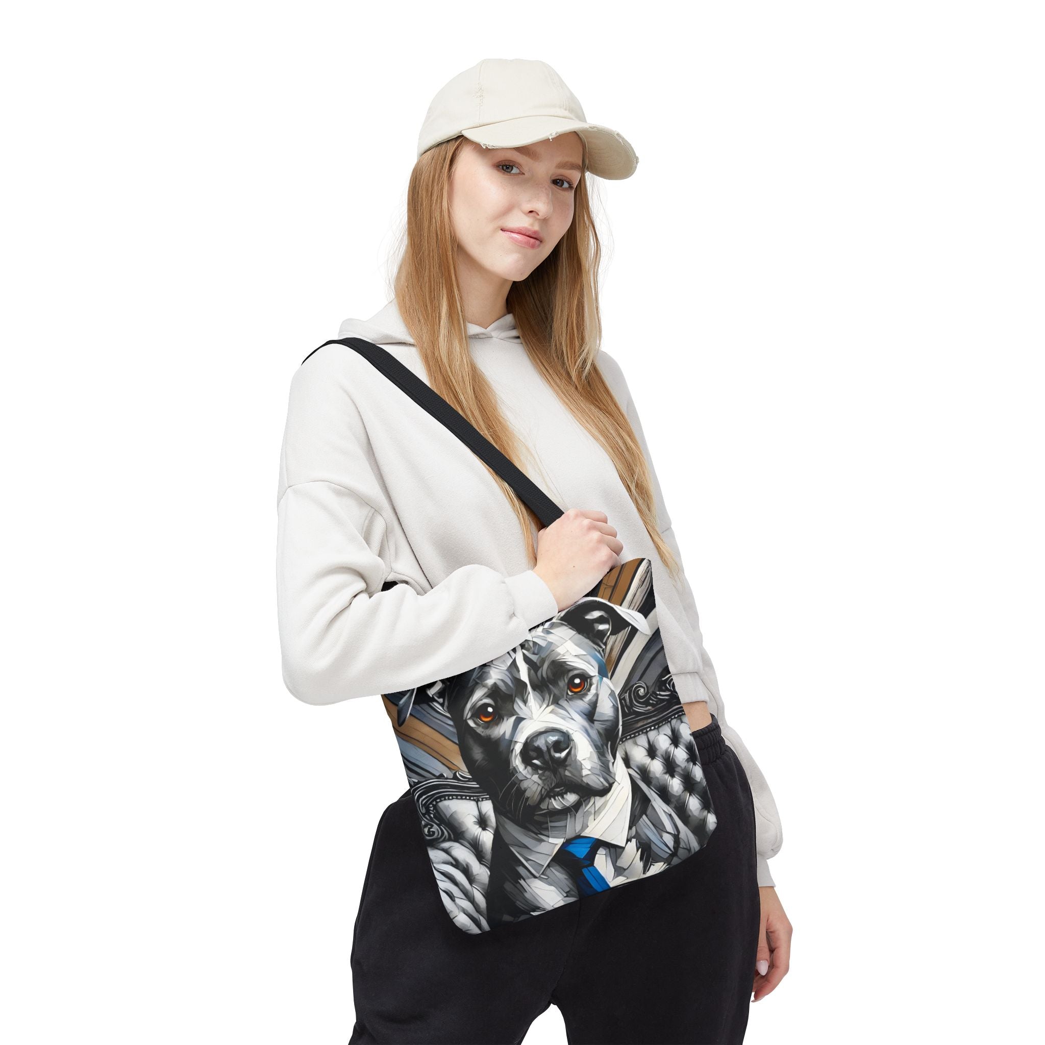 American Pit Bull Terrier Tote Bag | B&W Bold Eyes Dog Lover Gift