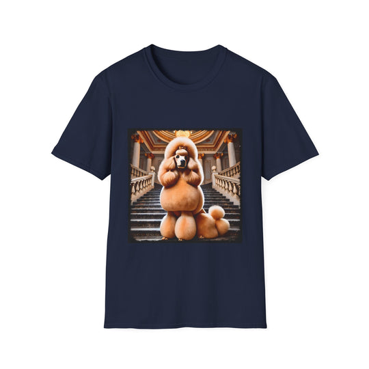 Poodle Apricot Luxe design dog lover unisex t-shirt in navy