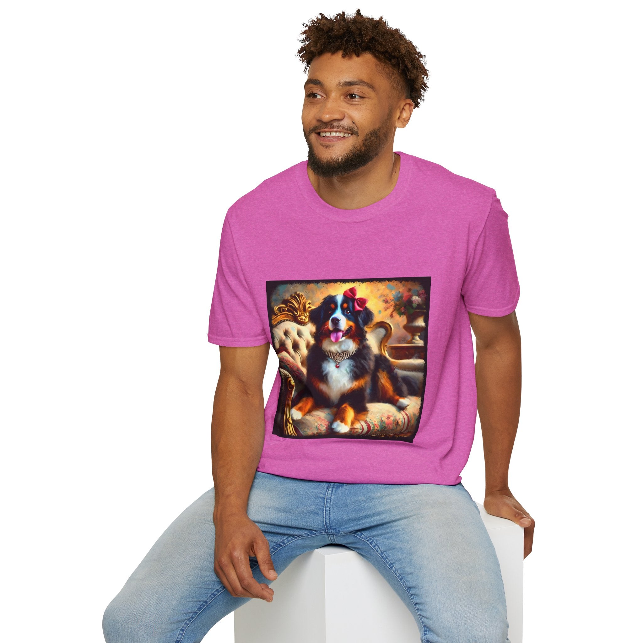 Bernese Mountain Dog Diamond Bow Classic| Unisex Dog T-Shirt