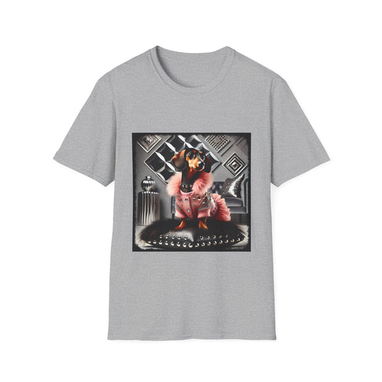Dachshund Pampered Rebel design dog lover unisex t-shirt in sport grey