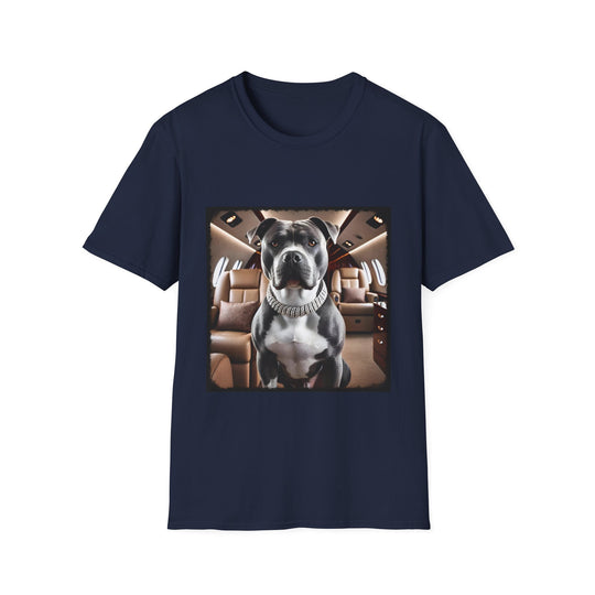 American Pit Bull Terrier High Society design dog lover unisex t-shirt in navy