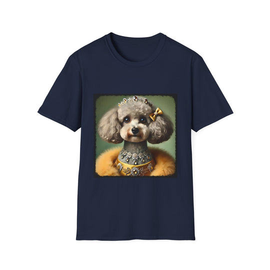 Poodle Citrine Queen design dog lover unisex t-shirt in navy