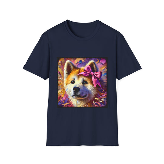 Akita Stunning Classic design dog lover unisex t-shirt in navy