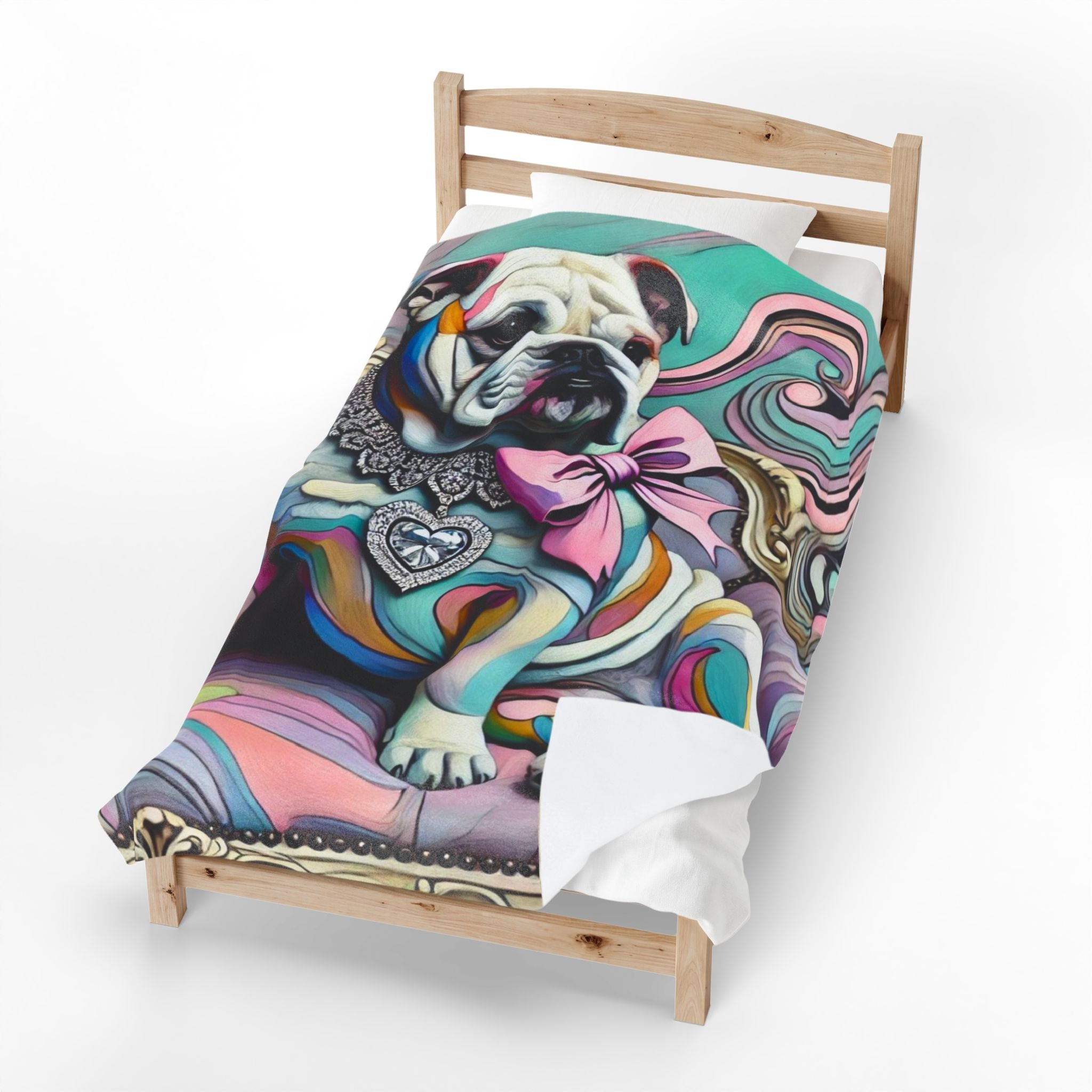 Bulldog Blanket | Pastel Swirl Dog Lover Gift