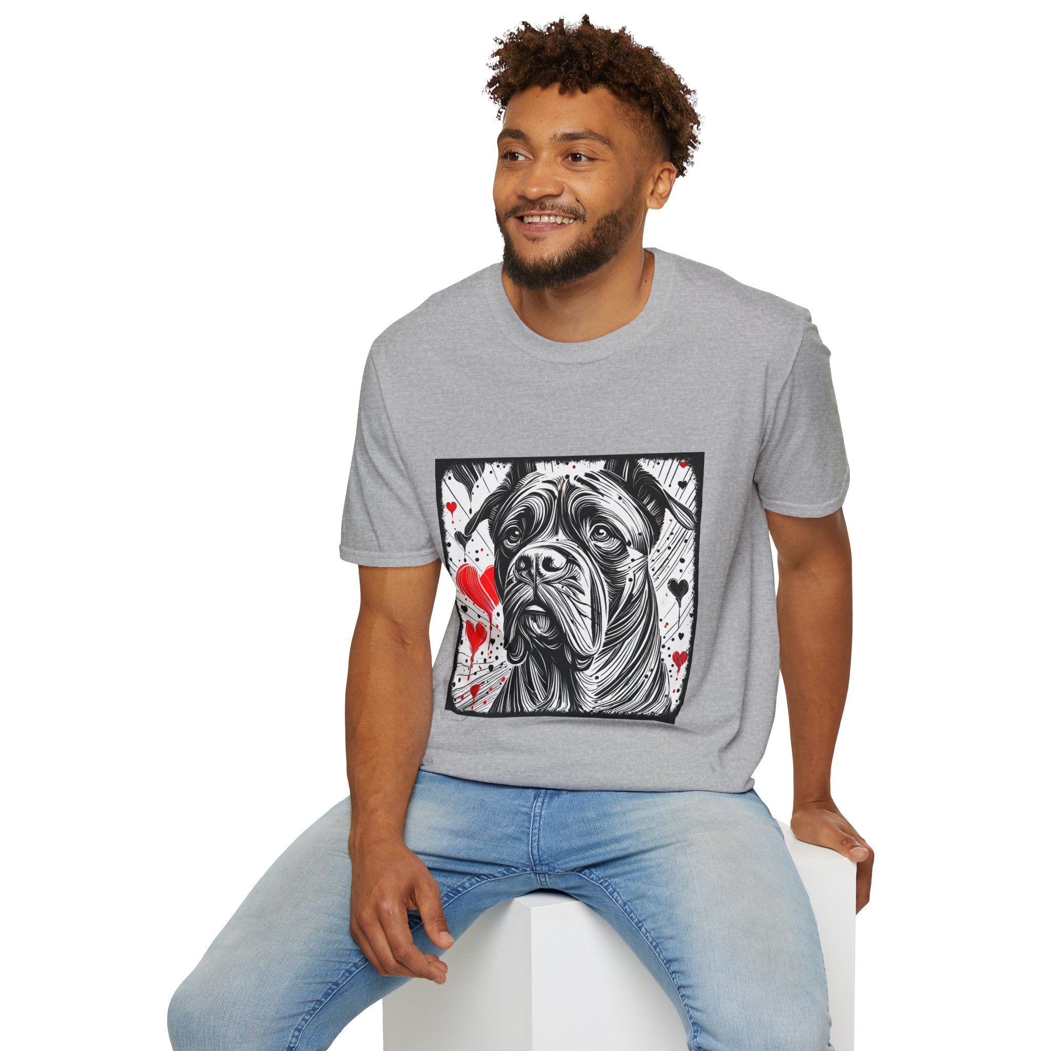 Cane Corso Bold Heart Sketch | Unisex Dog T-Shirt