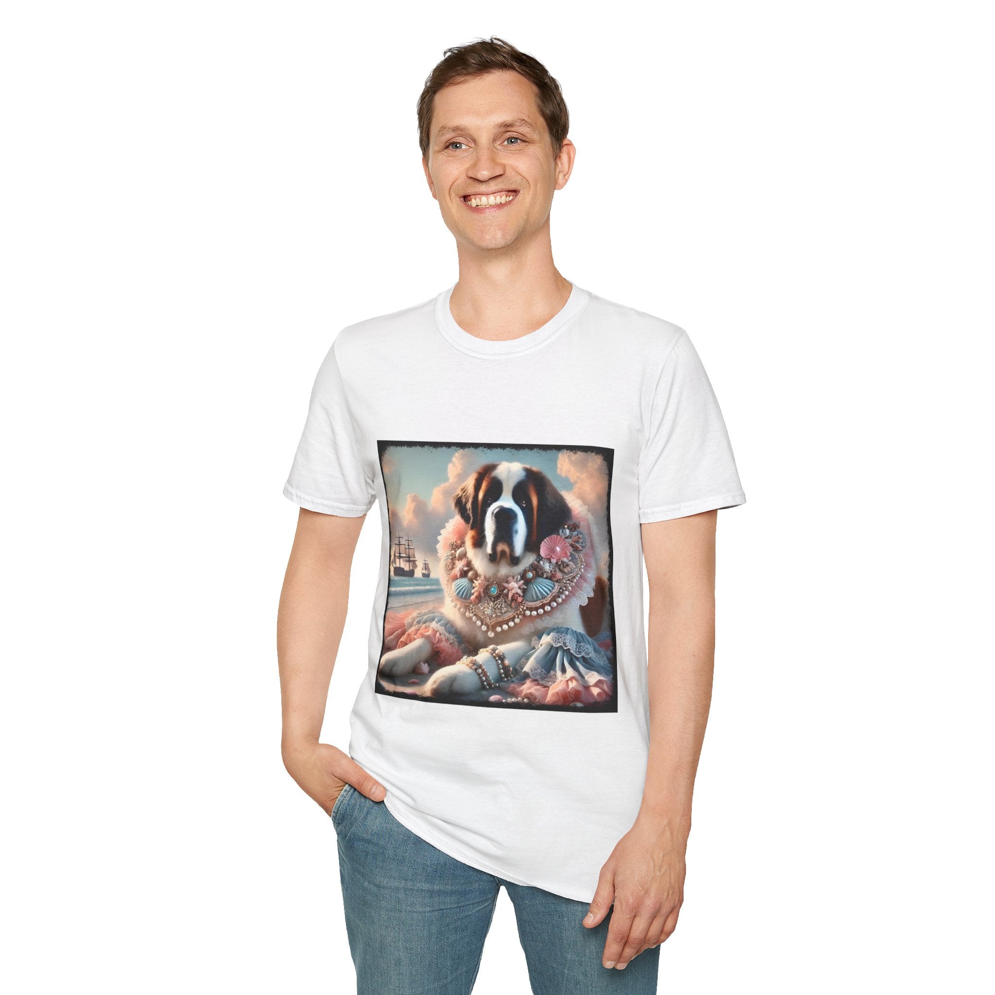 Saint Bernard Beach Beauty | Unisex Dog T-Shirt