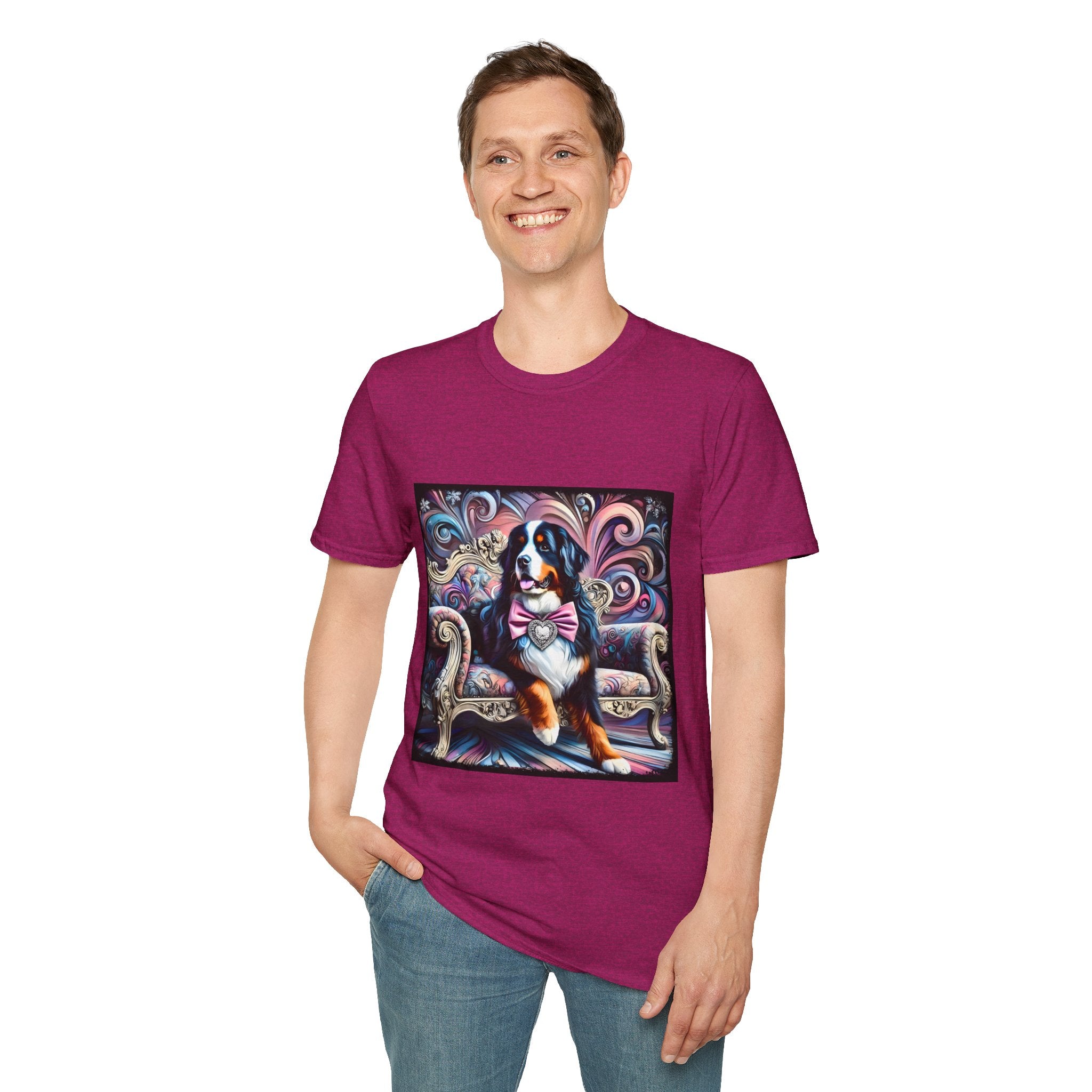 Bernese Mountain Dog Purple Diamond Vivid Swirl | Unisex Dog T-Shirt