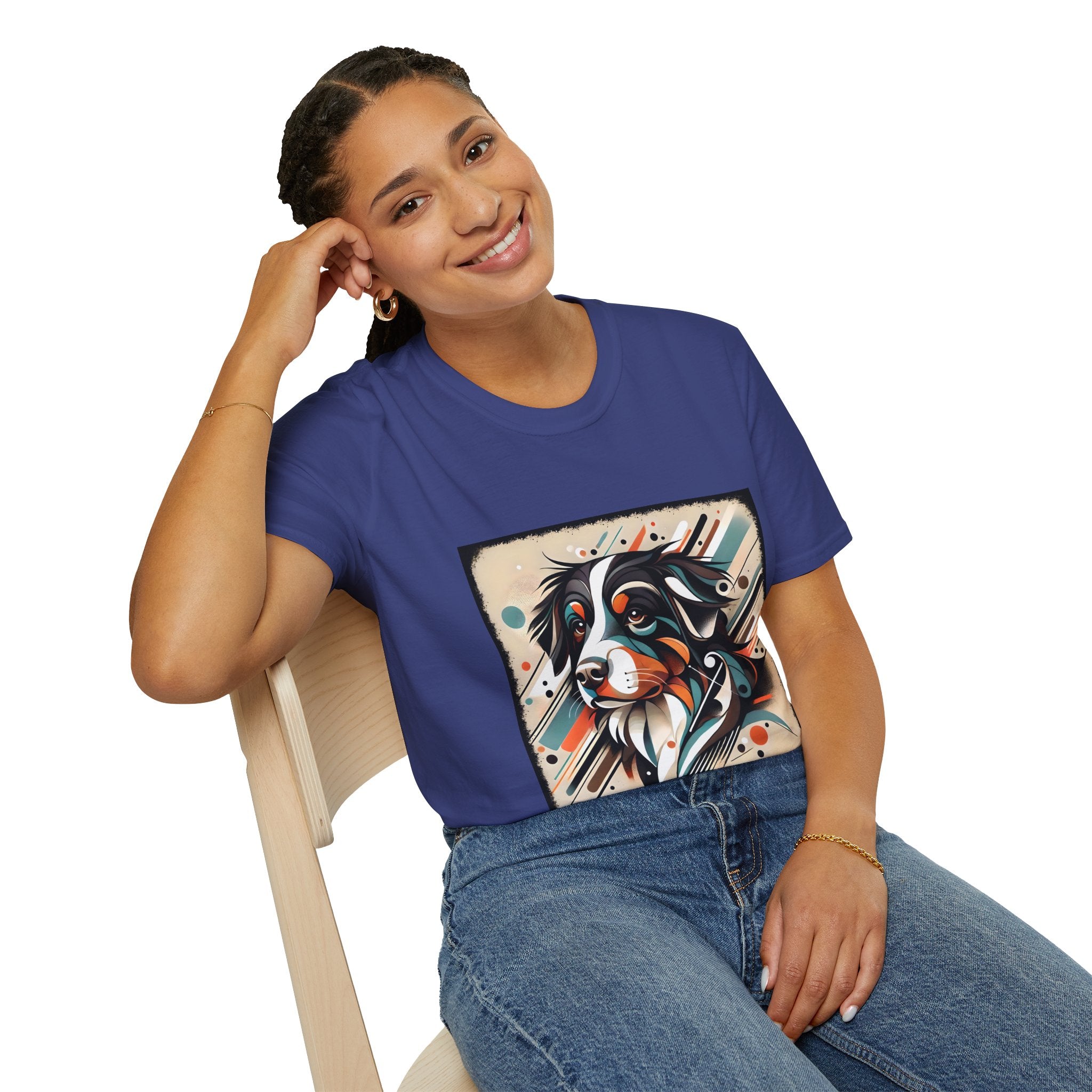 Bernese Mountain Dog Warm Geometric | Unisex Dog T-Shirt