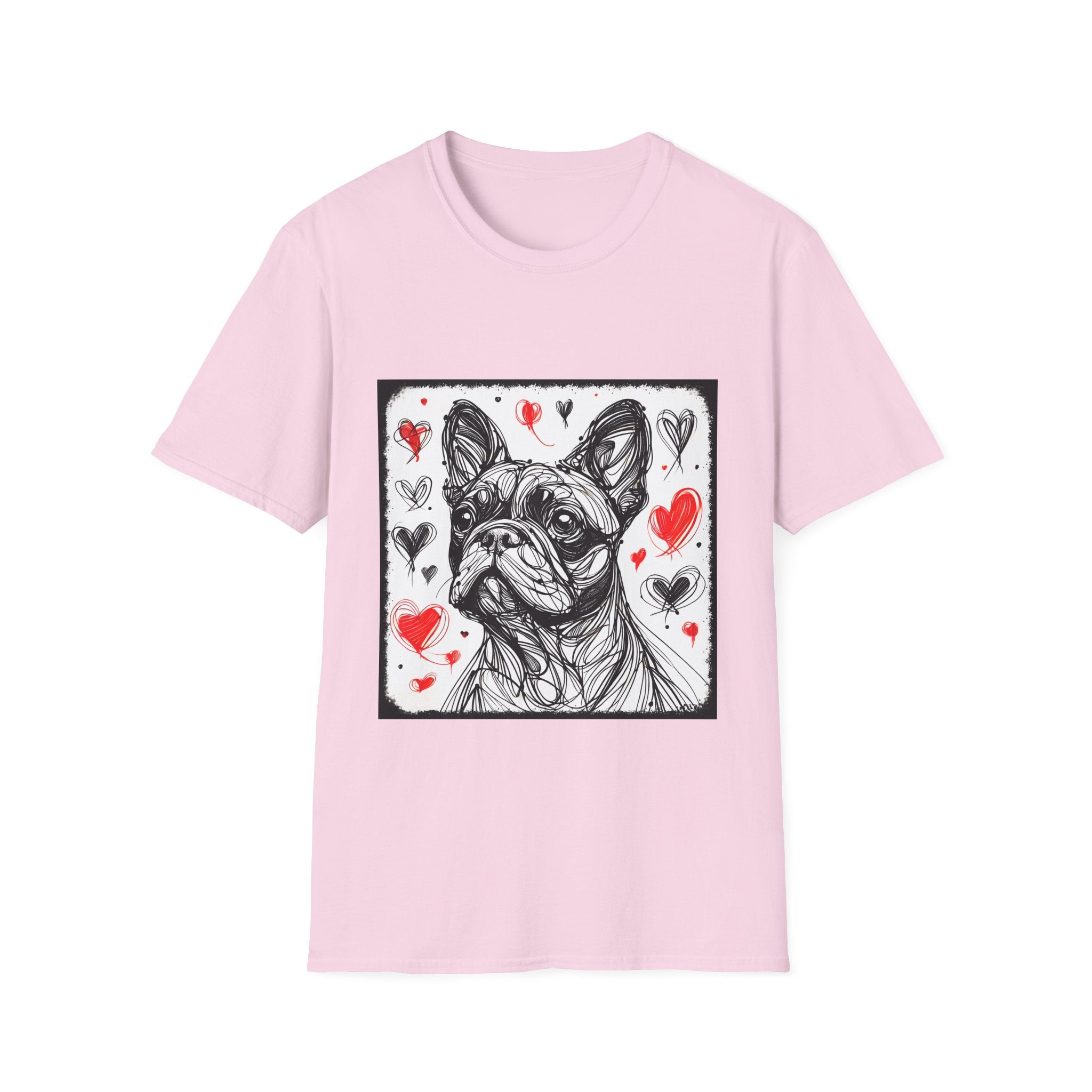 French Bulldog Shirt | Bold Heart Sketch Dog Lover Tee
