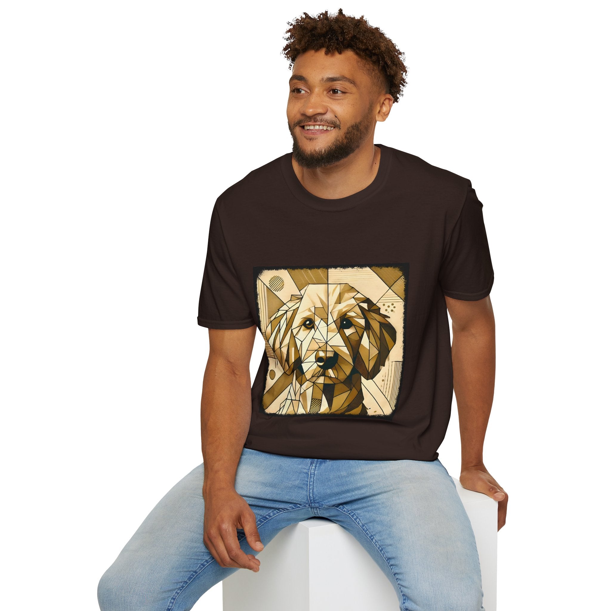 Golden Retriever Shirt | Golden Geometric Design