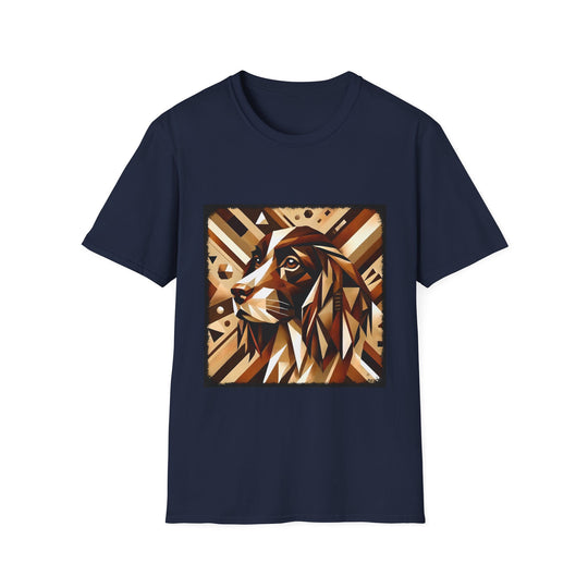 English Springer Spaniel Warm Geometric design dog lover unisex t-shirt in navy