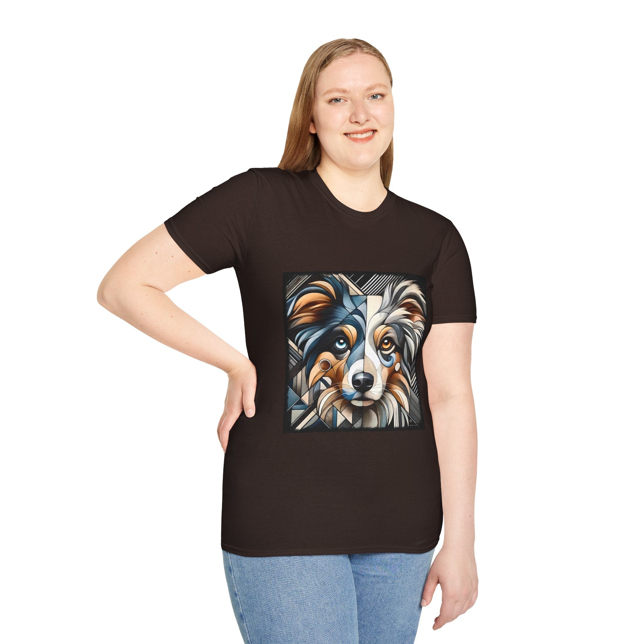 Miniature American Shepherd Merle Geometric | Unisex Dog T-Shirt