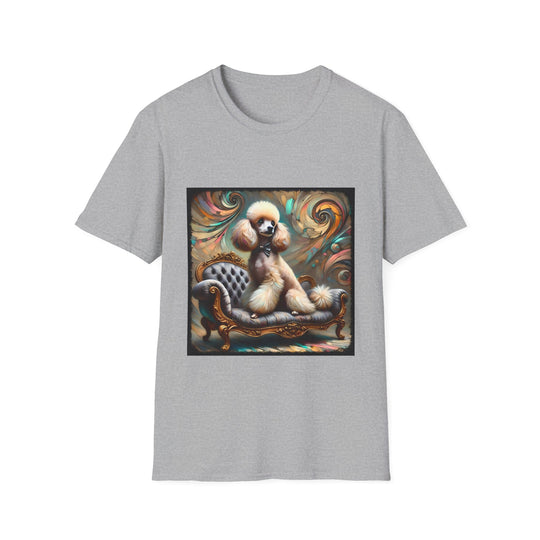 Poodle Ethereal Swirl design dog lover unisex t-shirt in sport grey