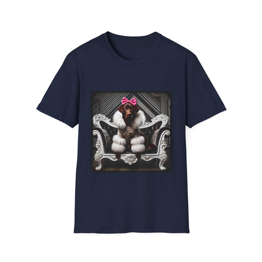 Labrador Retriever Chic Rocker design dog lover unisex t-shirt in navy