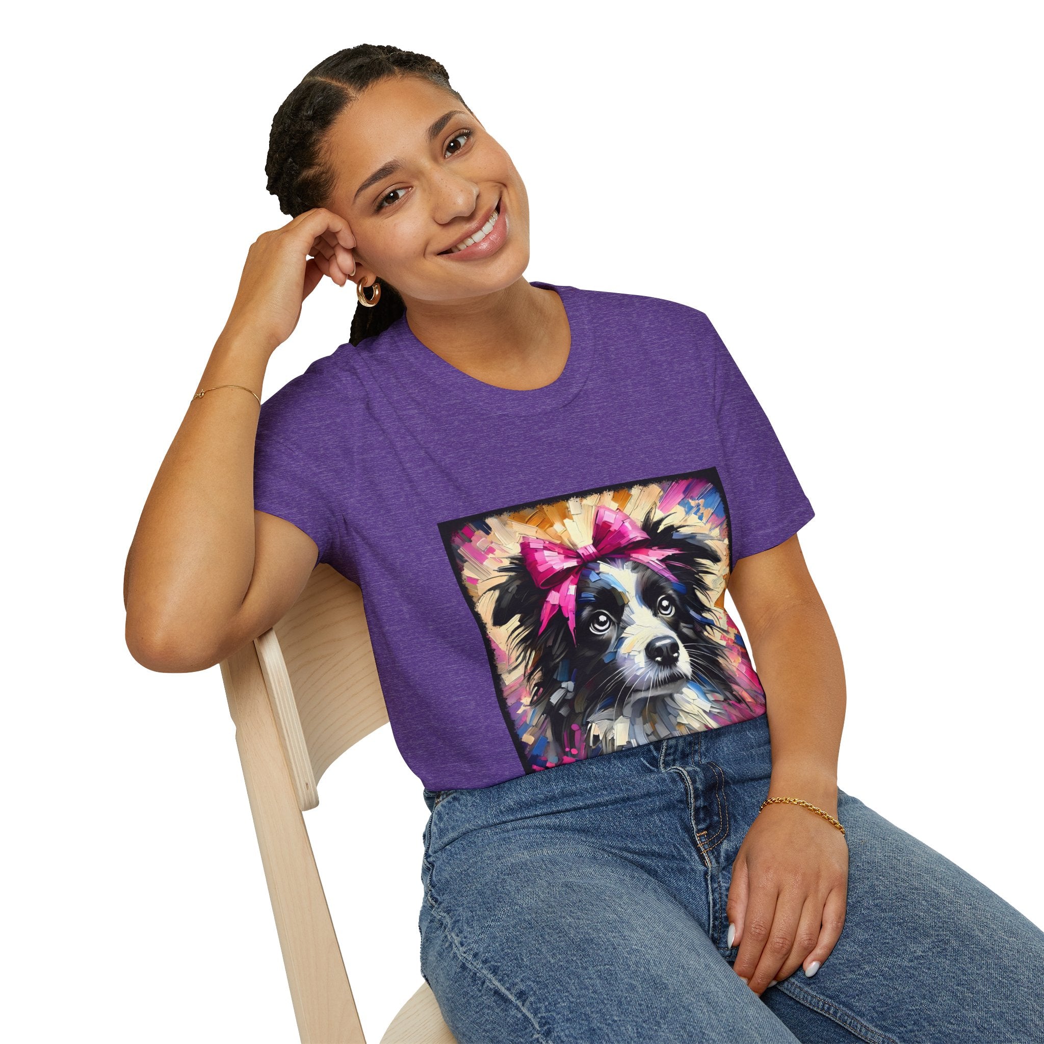 Border Collie Pink Bow Classic | Unisex Dog T-Shirt