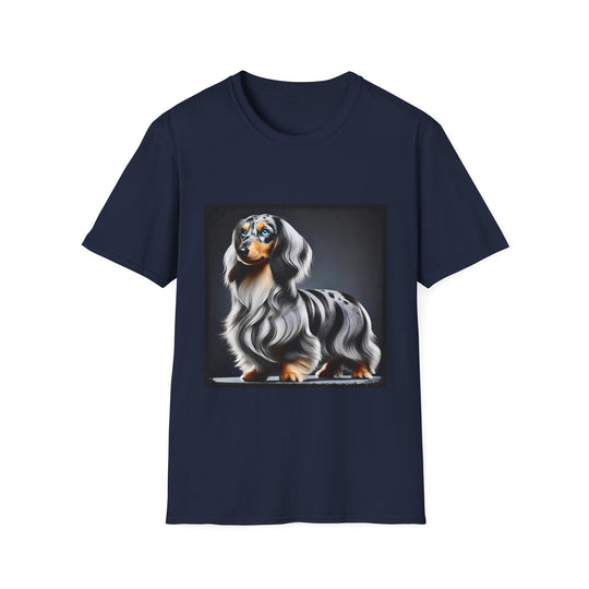 Dachshund On Display design dog lover unisex t-shirt in navy