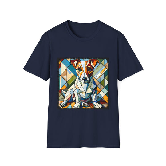 Jack Russell Terrier Bold Geometric design dog lover unisex t-shirt in navy