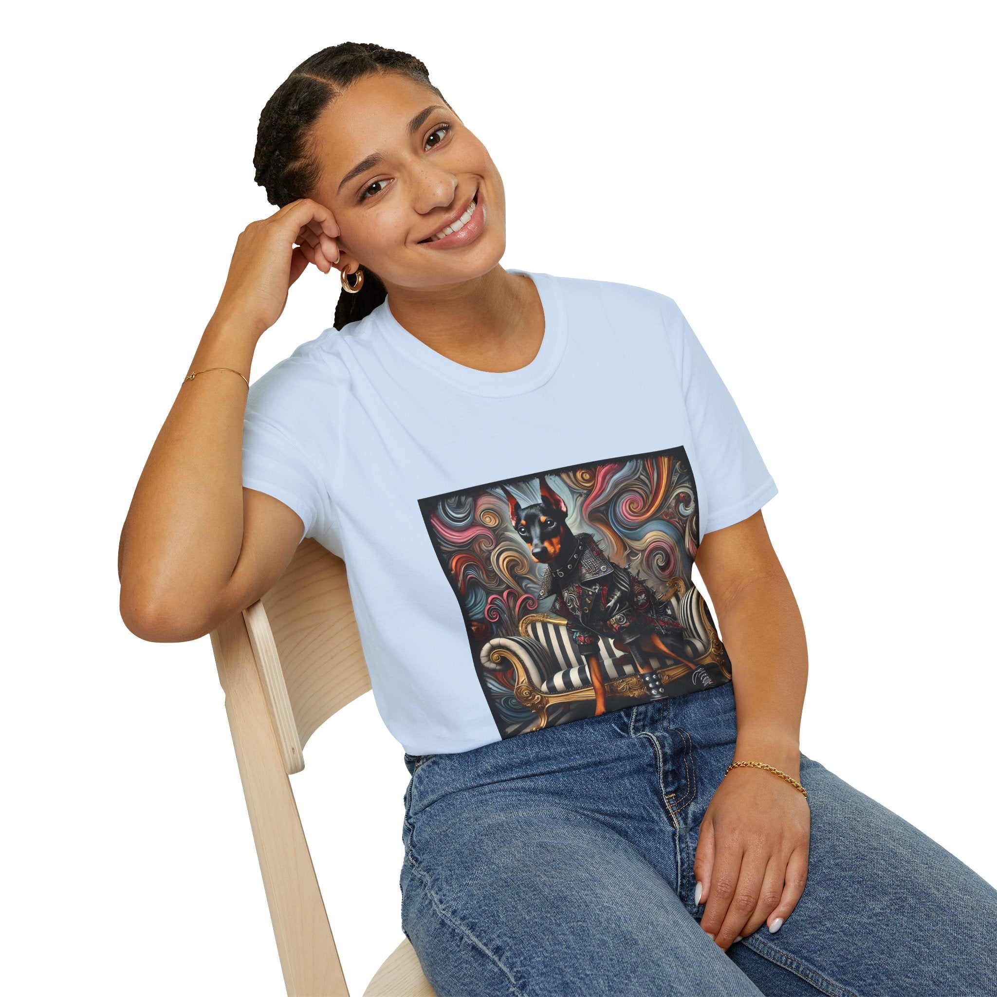 Doberman Pinscher Edgy Rocker | Unisex Dog T-Shirt