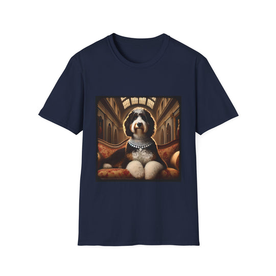 Bernedoodle Diamond Princess design dog lover unisex t-shirt in navy