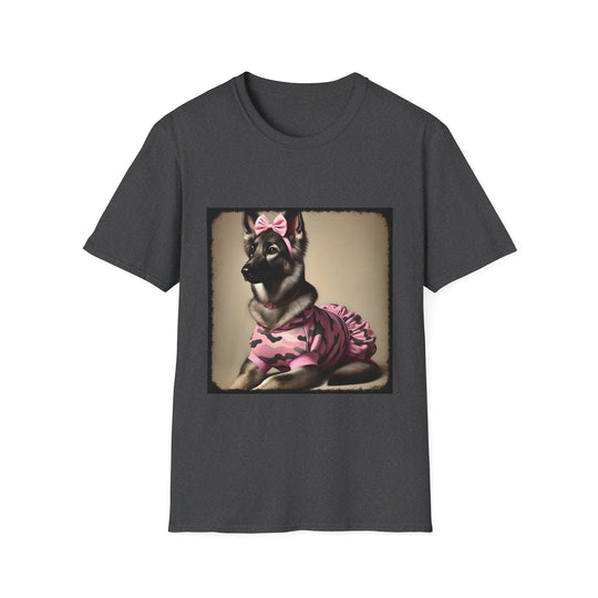 German Shepherd Camo Cutie II design dog lover unisex t-shirt in dark heather