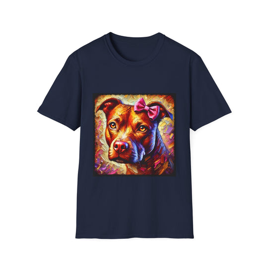 American Pit Bull Terrier Amber Classic design dog lover unisex t-shirt in navy