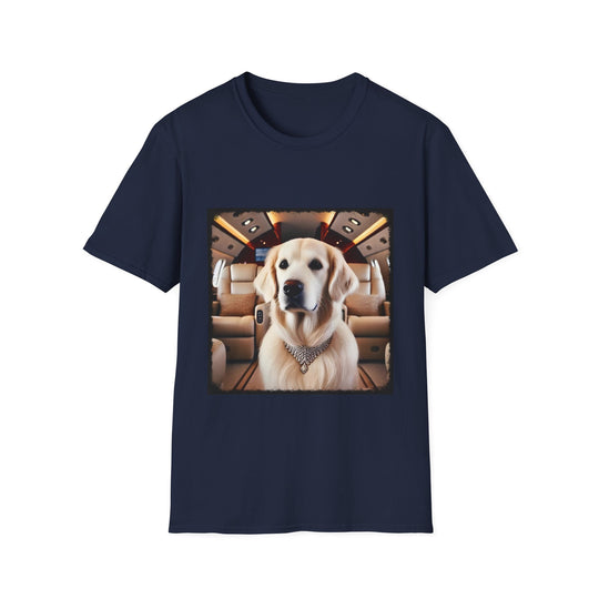 Golden Retriever Jet Setter design dog lover unisex t-shirt in navy