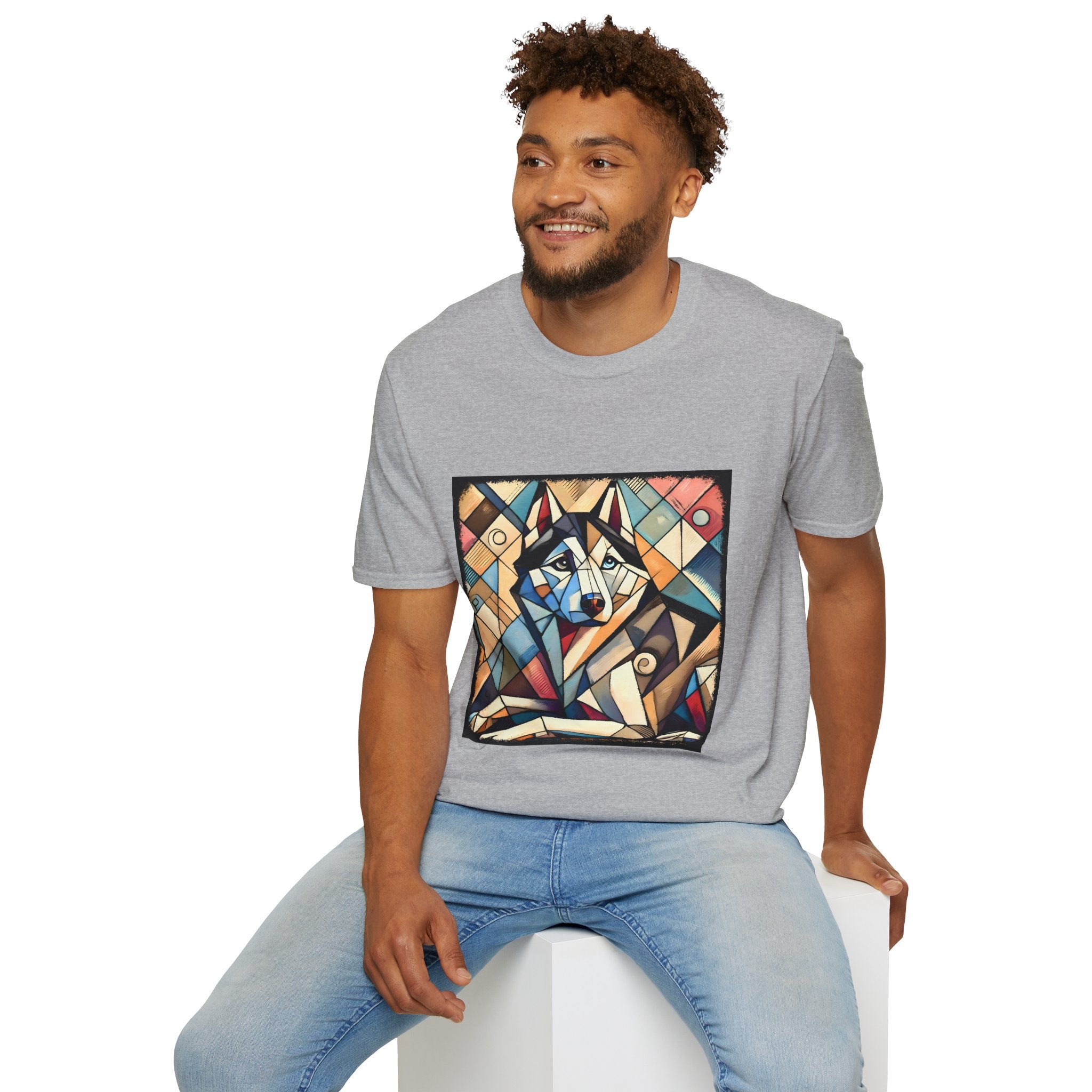 Siberian Husky Glass Geometric | Unisex Dog T-Shirt