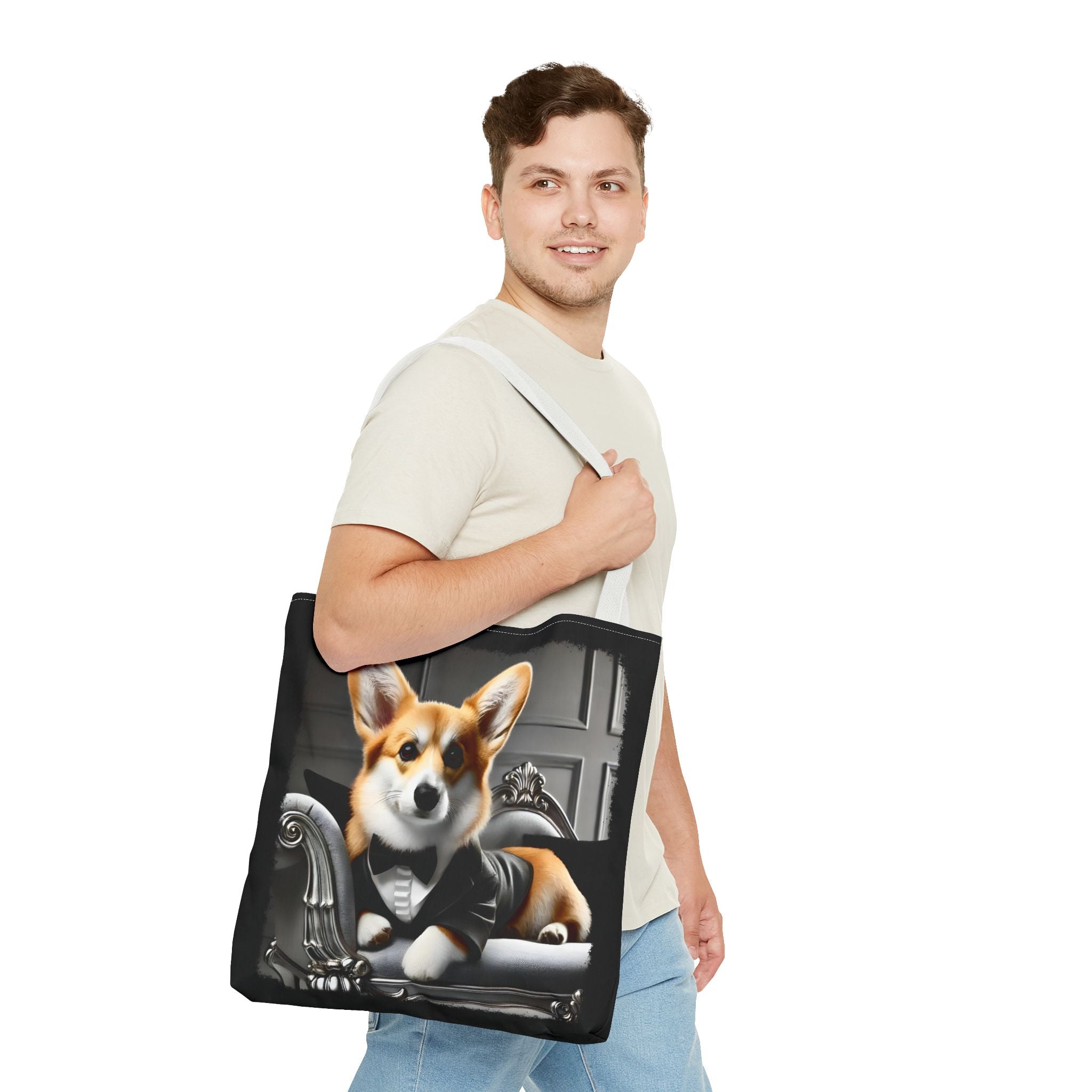 Pembroke Welsh Corgi Tote Bag | Tux Luxe Dog Lover Gift