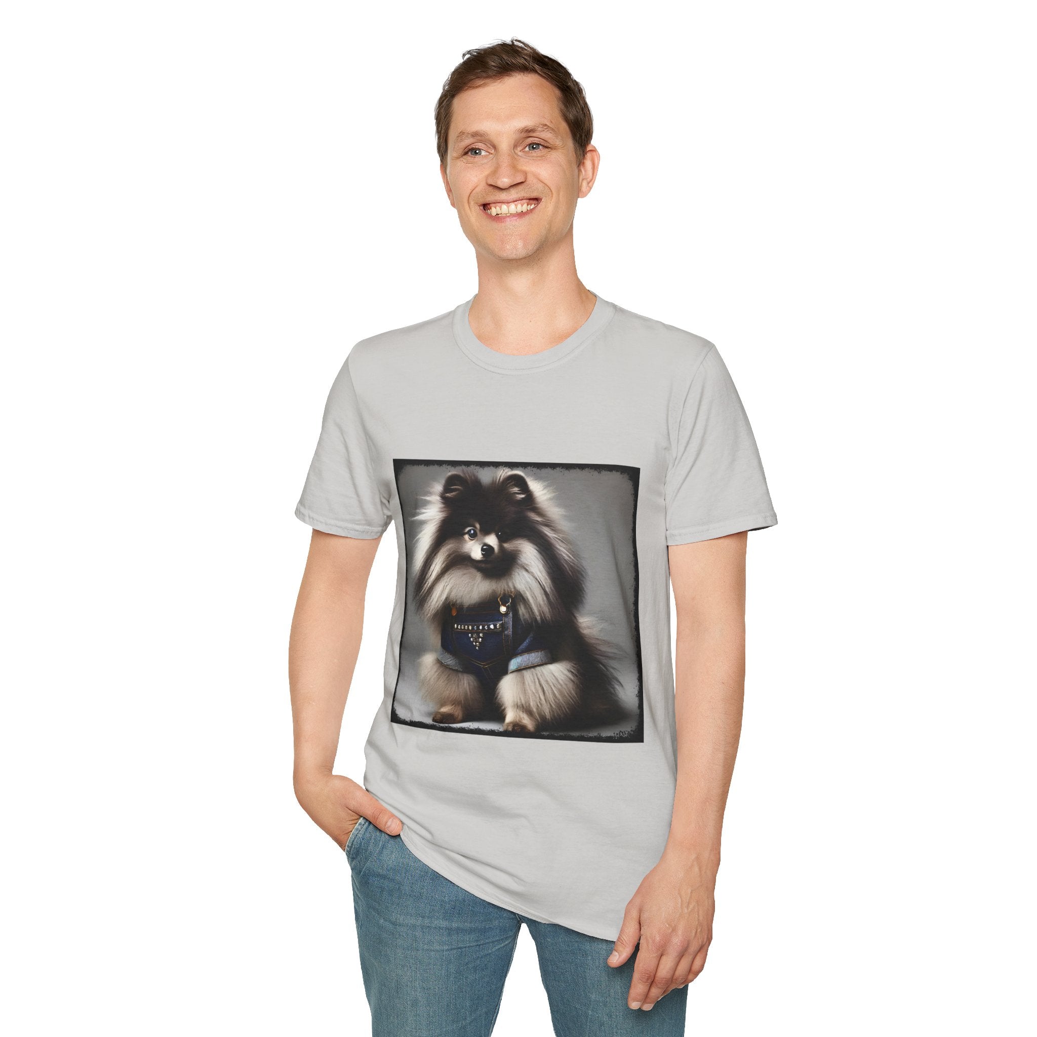 Pomeranian Denim Darling | Unisex Dog T-Shirt