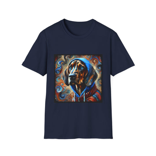 Coonhound Hoodie Swirl design dog lover unisex t-shirt in navy