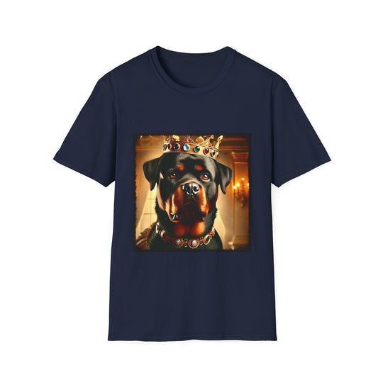 Rottweiler Mighty Monarch design dog lover unisex t-shirt in navy