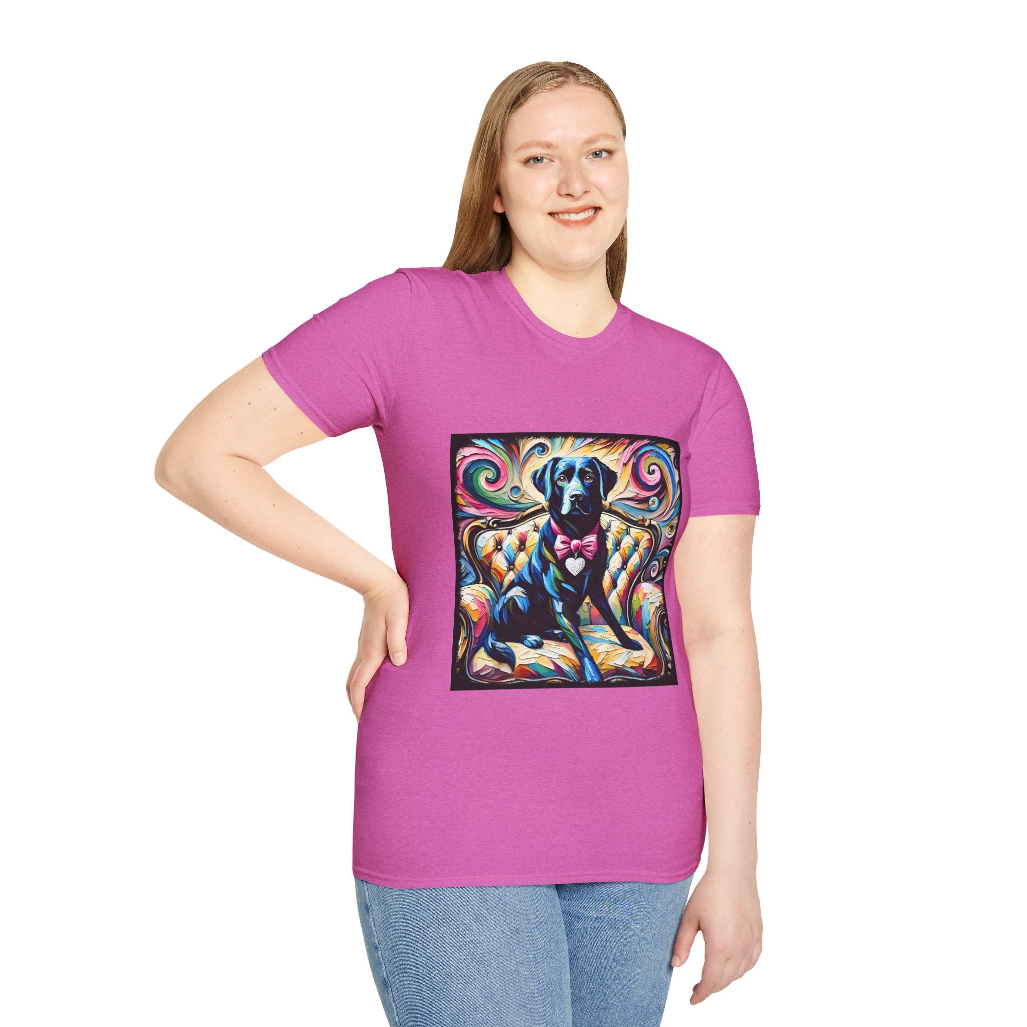 Labrador Retriever Pink Bow Swirl | Unisex Dog T-Shirt