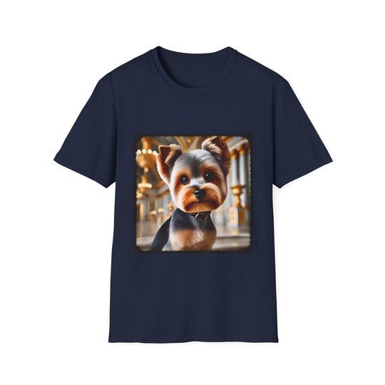 Yorkshire Terrier Posh Pose design dog lover unisex t-shirt in navy