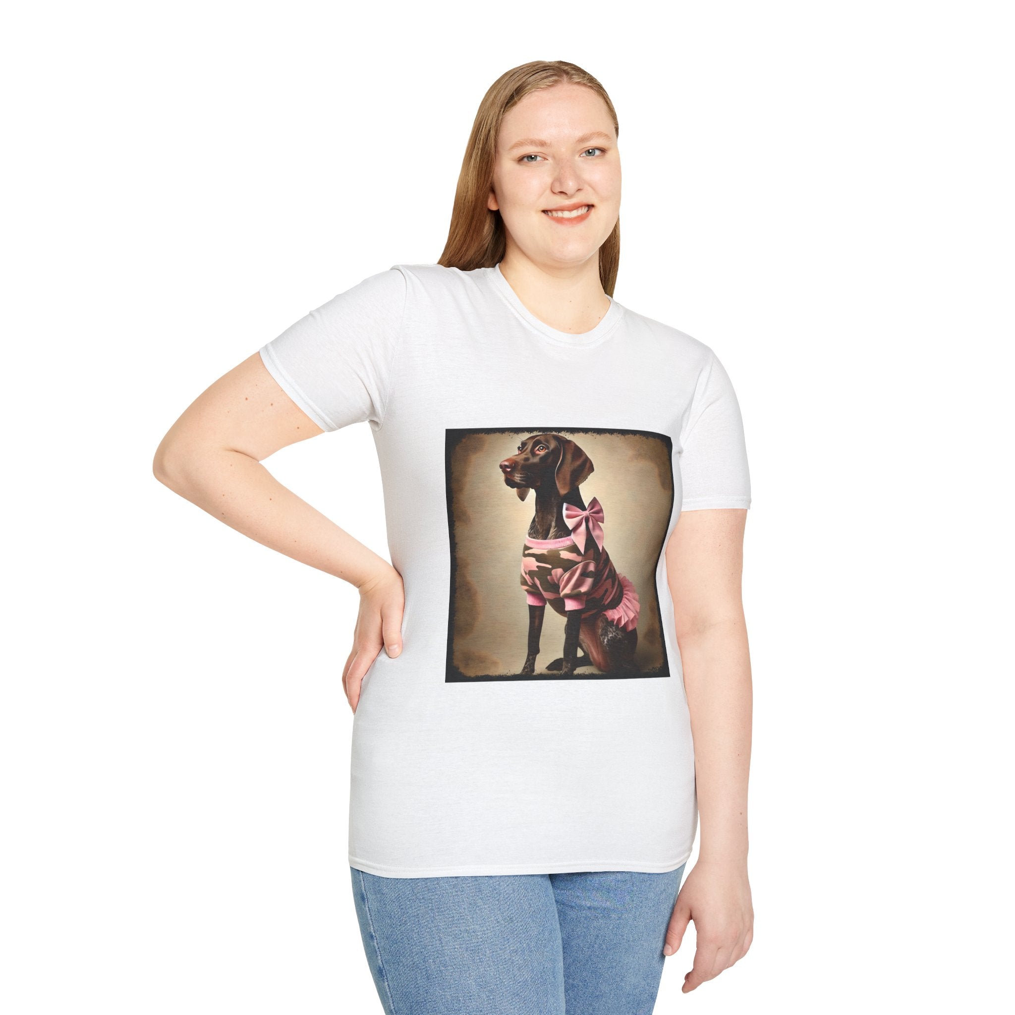 German Shorthaired Pointer Pink Camo Cutie | Unisex Dog T-Shirt