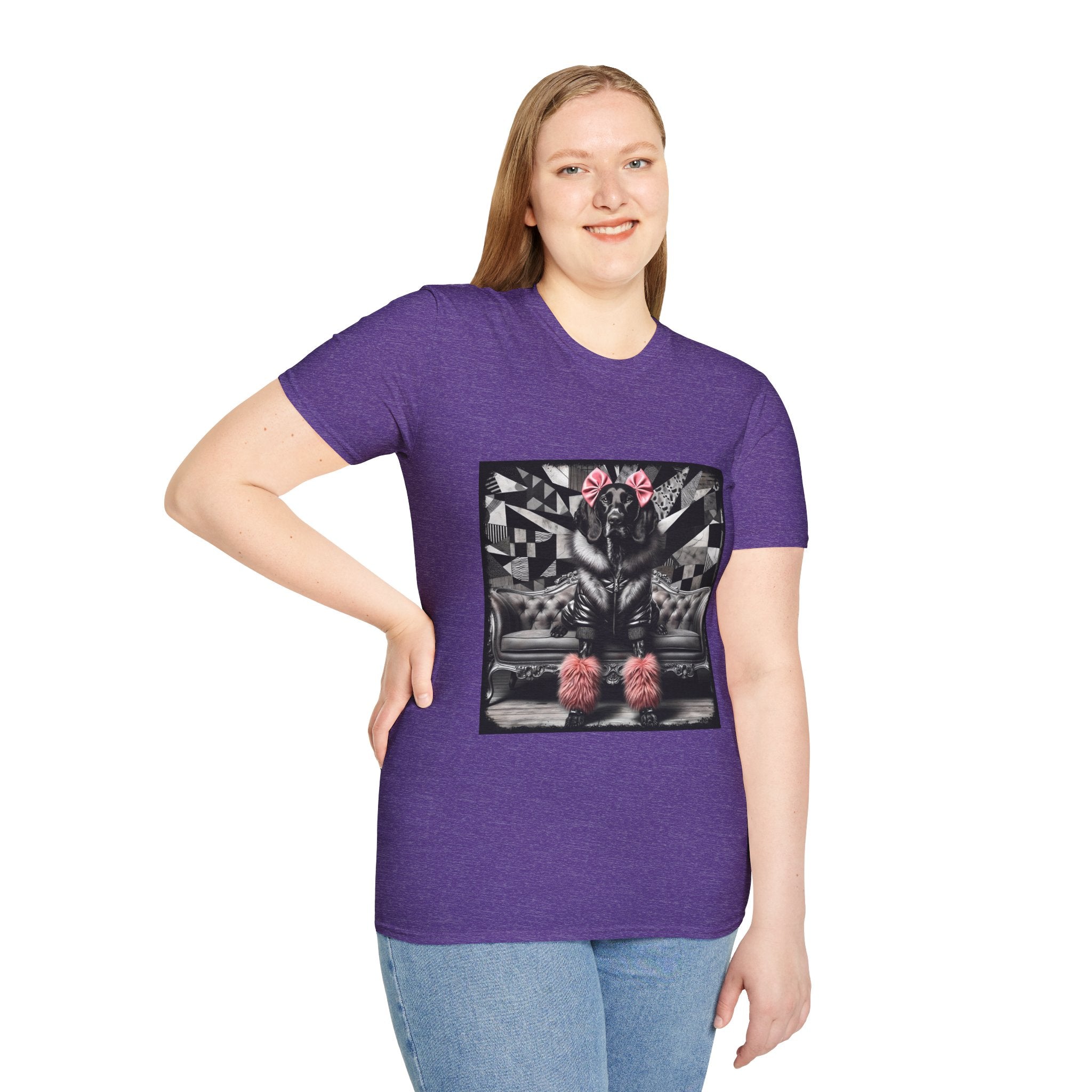 German Shorthaired Pointer B&W Pink Bow Rocker | Unisex Dog T-Shirt
