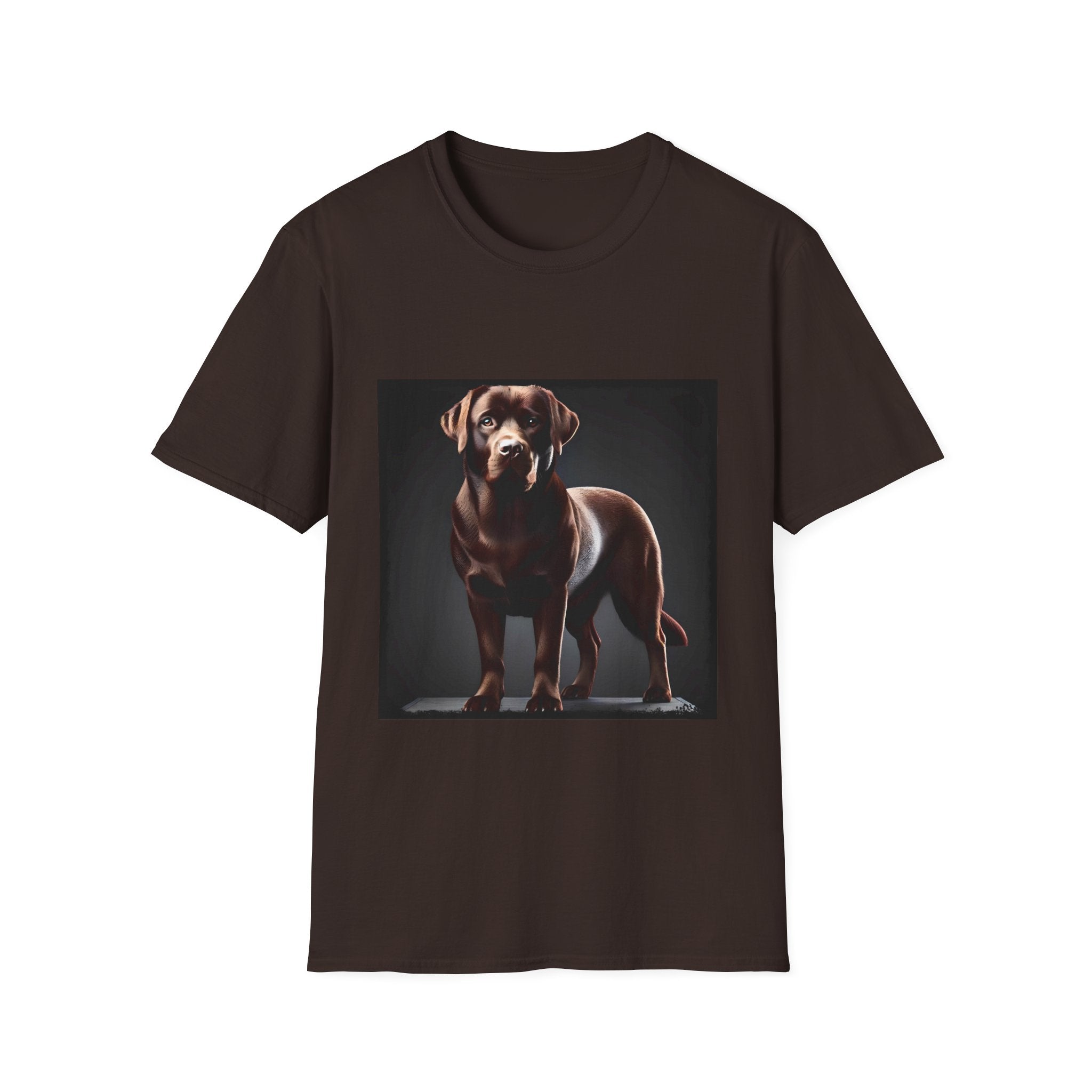Labrador Retriever On Display design dog lover unisex t-shirt in dark chocolate