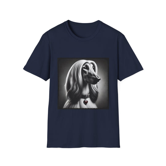 Afghan Hound Heart Charm design dog lover unisex t-shirt in navy