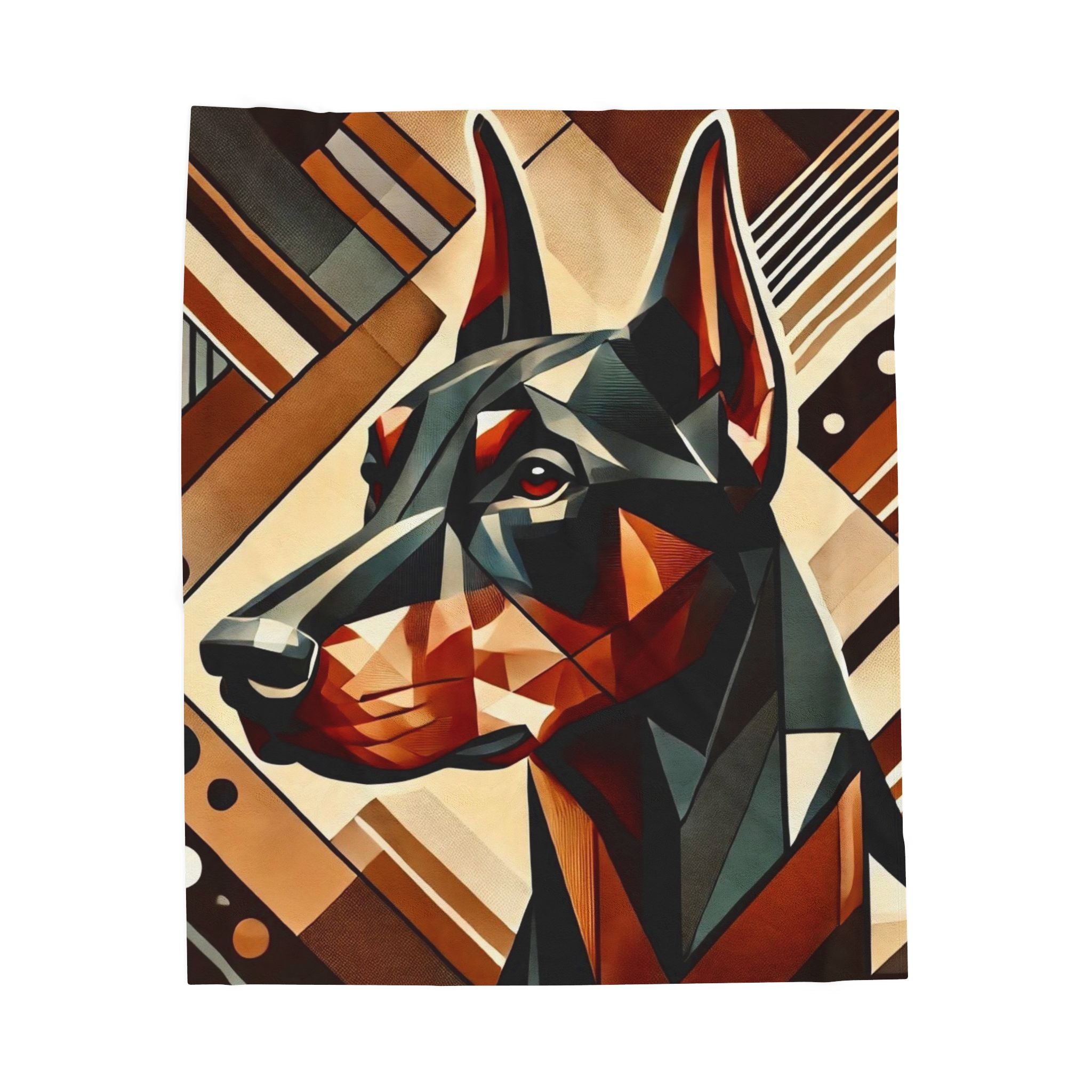 Doberman Pinscher Blanket | Bold Geometric Dog Lover Gift