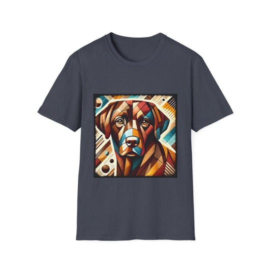 Labrador Retriever Bold Geometric design dog lover unisex t-shirt in heather navy