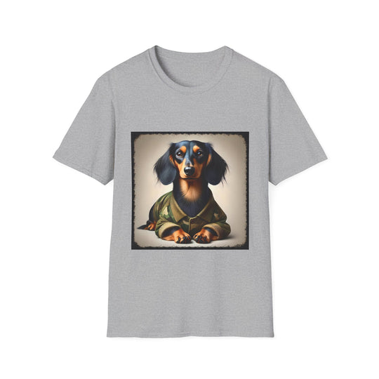 Dachshund Camo Chic design dog lover unisex t-shirt in sport grey