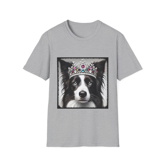 Border Collie Iconic Princess design dog lover unisex t-shirt in sport grey