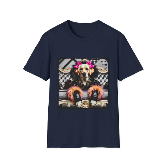 Labrador Retriever Faux Furry design dog lover unisex t-shirt in navy