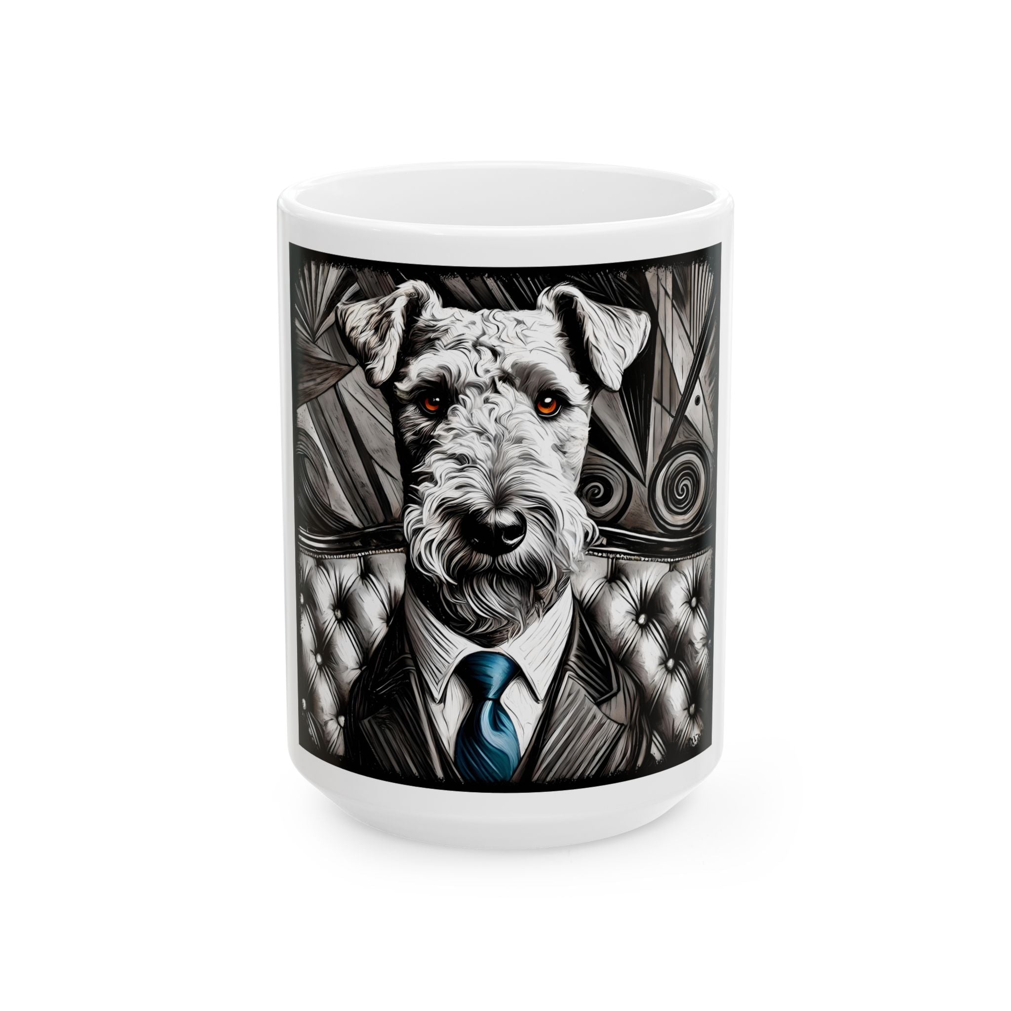 Airedale Terrier Mug | B&W Bold Eyes Dog Lover Gift