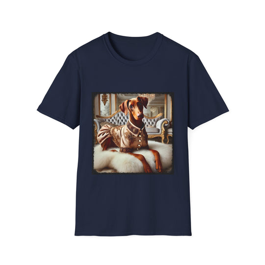 Doberman Pinscher Bourgeoise Babe design dog lover unisex t-shirt in navy