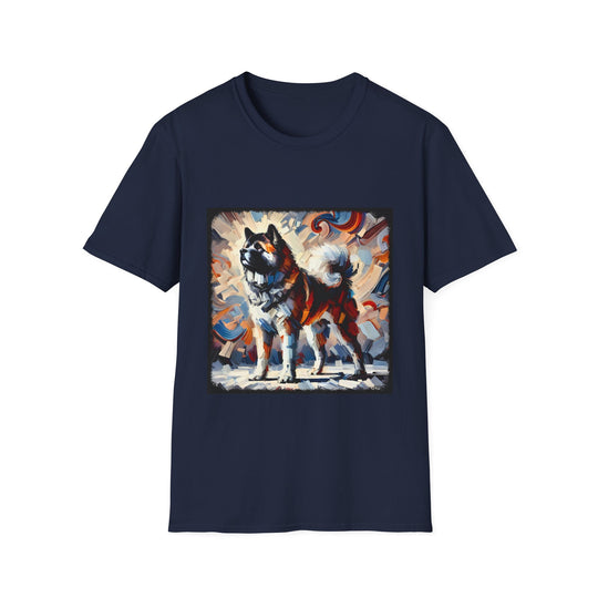 Akita Ice Classic design dog lover unisex t-shirt in navy