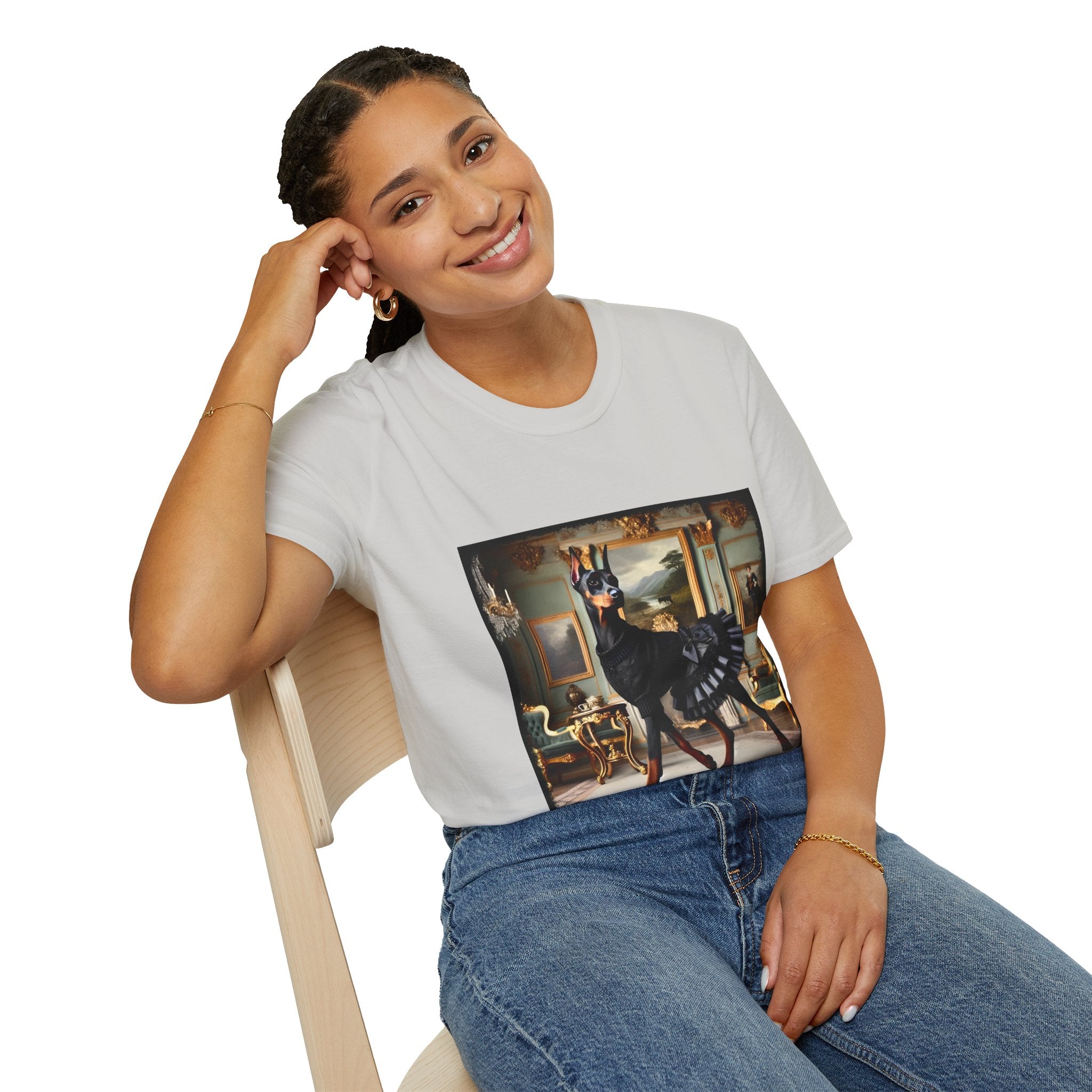 Doberman Pinscher Runway Rich | Unisex Dog T-Shirt