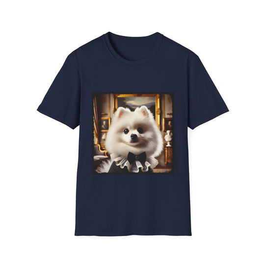 Pomeranian Pure Class design dog lover unisex t-shirt in navy