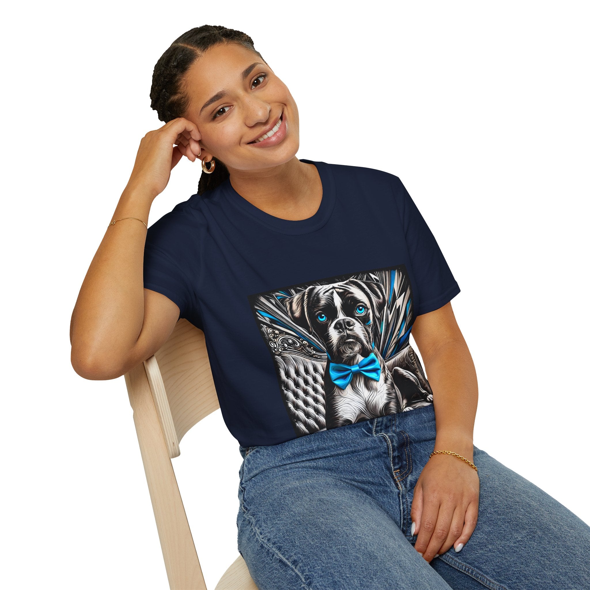 Boxer B&W Bold Blue Eyes | Unisex Dog T-Shirt